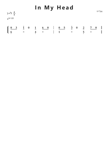 In My Head钢琴简谱-undefined-免费下载-天天钢琴