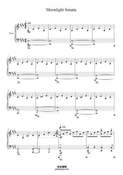 “Piano Sonata No. 14 in C-Sharp Minor, Op. 27, No. 2 "Moonlight Sonata"”钢琴谱-Composed by Lionel Yu 
Arranged by Nigel Tang-免费下载-天天钢琴
