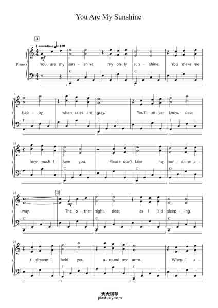 “You Are My Sunshine”钢琴谱-Sojo-免费下载-天天钢琴