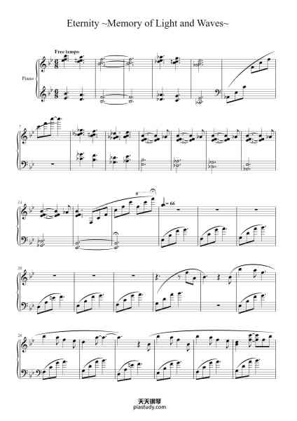 “Eternity ~Memory of Light and Waves~ ”钢琴谱-Composed by
Noriko Matsueda and Takahito Eguchi-免费下载-天天钢琴