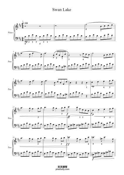 “Swan Lake”钢琴谱-Pyotr Ilyich Tchaikovsky-免费下载-天天钢琴