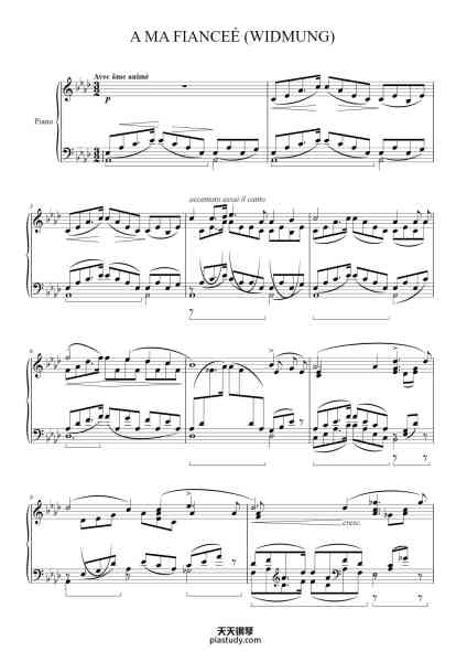 “Liebesträume, S. 541: No. 3 - Oh Lieb, so lang du lieben kannst (Widmung - Schumann-Liszt)”钢琴谱-Franz Liszt
(Melodie de Schumann, Op.25)-免费下载-天天钢琴