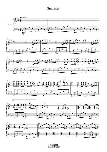“Summer (Joe Hisaishi)”钢琴谱-Joe Hisaishi-免费下载-天天钢琴