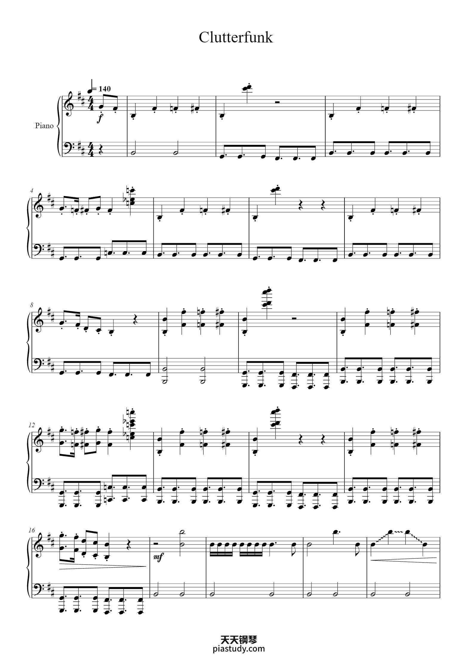 'Clutterfunk' - Piano Sheet Music By Waterflame | TOPiano
