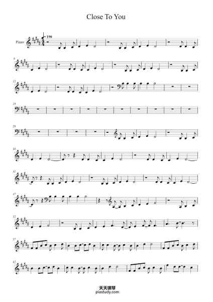 “Close To You”钢琴谱-compose: niki arr. from CodyTayor's .UST file convert: cv_02-免费下载-天天钢琴