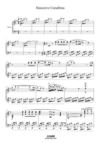“Hanezeve Caradhina”钢琴谱-Composed by Kevin Penkin Arranged by F.B Piano Anime Transcribed by Kevin Tran-免费下载-天天钢琴