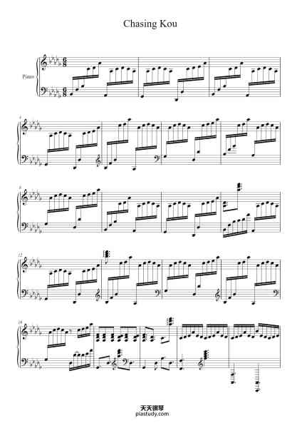 “Chasing Kou”钢琴谱-arr. yeon-免费下载-天天钢琴