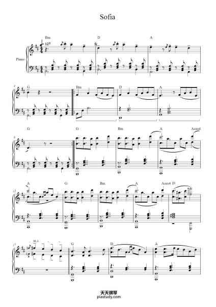 “Sofia”钢琴谱-arranged by Alessio Bianchi-免费下载-天天钢琴