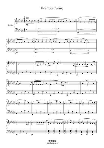 “Heartbeat Song”钢琴谱-Kelly Clarkson-免费下载-天天钢琴