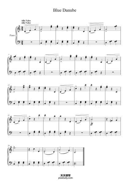 “The Blue Danube, Op. 314”钢琴谱-Johann Strauss-免费下载-天天钢琴