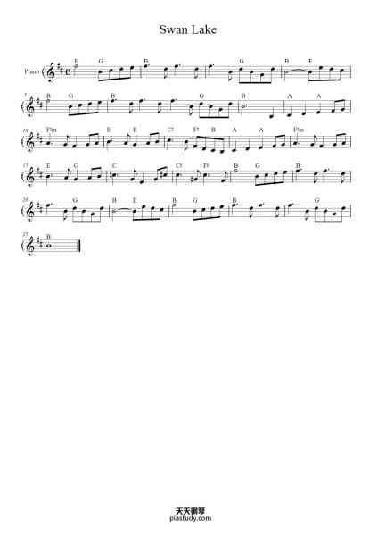“Swan Lake”钢琴谱-P.I. Tchaikovsky-免费下载-天天钢琴