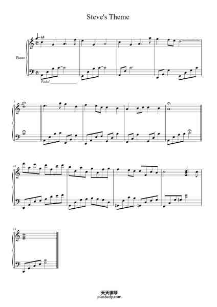 “Steve's Theme - OST The Last Song”钢琴谱-Transcribed by C. Bellera-免费下载-天天钢琴
