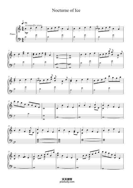 “Nocturne of Ice”钢琴谱-Nellvi-免费下载-天天钢琴