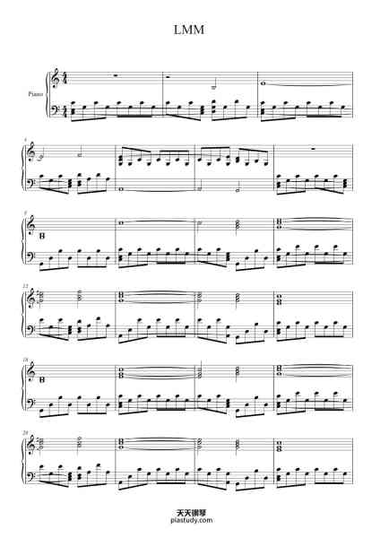 “LMM”钢琴谱-Arranged by Minty._.Pianist-免费下载-天天钢琴