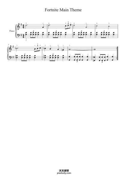 “Fortnite Main Theme”钢琴谱-Composer unknown Arr. Eli Johnston-免费下载-天天钢琴