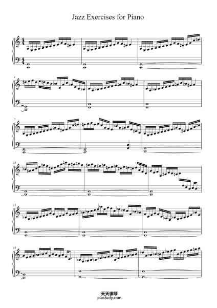 “Jazz Exercises for Piano - Exercise 4”钢琴谱-Oscar Peterson (1925-2007)-免费下载-天天钢琴