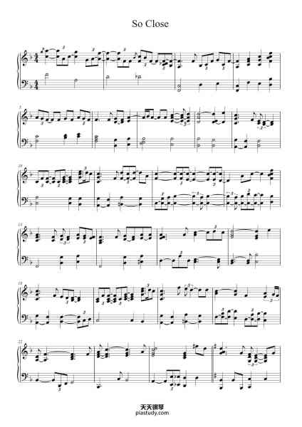 “So Close”钢琴谱-Music by Alan Menken-免费下载-天天钢琴