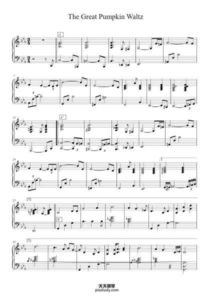 “The Great Pumpkin Waltz”钢琴谱-Vince Guaraldi -免费下载-天天钢琴