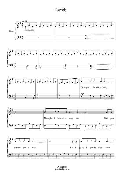 “Lovely”钢琴谱-arranged by michelel-免费下载-天天钢琴