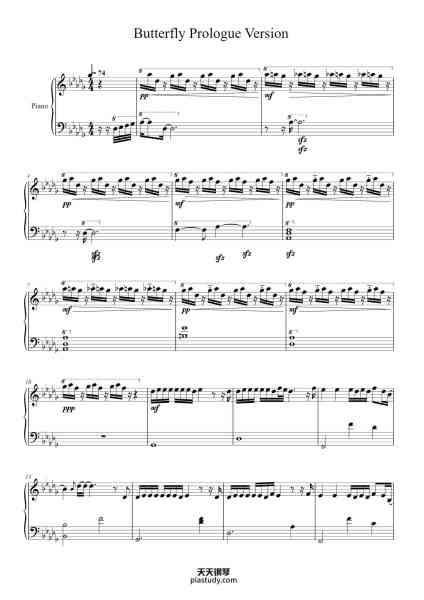 “Butterfly Prologue Version”钢琴谱-BTS-免费下载-天天钢琴