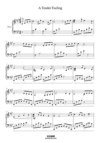 “A Tender Feeling (Lisbeth's Theme)”钢琴谱-Composer: Yuki Kajiura-免费下载-天天钢琴
