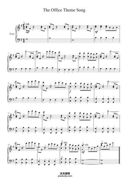 “The Office Theme Song”钢琴谱-Composed by Jay Ferguson Arranged by Daniel Canfield-免费下载-天天钢琴