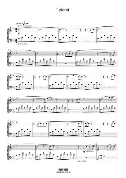 “I giorni”钢琴谱-Ludovico Einaudi-免费下载-天天钢琴