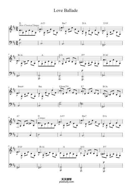 “Love Ballade”钢琴谱-OSCAR PETERSON-免费下载-天天钢琴