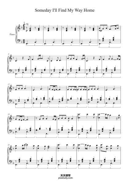 “Someday I'll Find My Way Home”钢琴谱-Wolfzie Priestmy-免费下载-天天钢琴