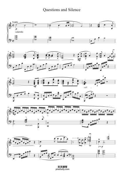 “Questions and Silence”钢琴谱-Music by HOYO-MiX
Arranged by ChaconneScott & Jasper Hu-免费下载-天天钢琴