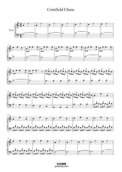 “Cornfield Chase”钢琴谱-Orine Samtim-免费下载-天天钢琴