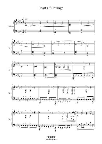 “Heart Of Courage”钢琴谱-Thomas Bergersen-免费下载-天天钢琴