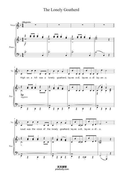 “The Lonely Goatherd”钢琴谱-Music by            
RICHARD RODGERS
-免费下载-天天钢琴