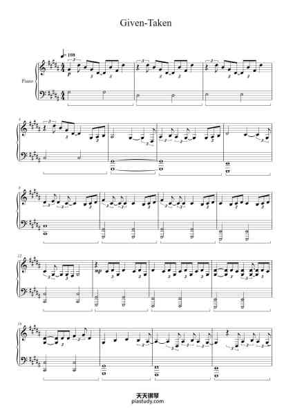 “Given-Taken”钢琴谱-ENHYPEN
Arrangement by Afel Mariano
-免费下载-天天钢琴