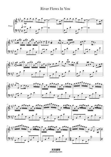 “River Flows In You”钢琴谱-Yiruma-免费下载-天天钢琴