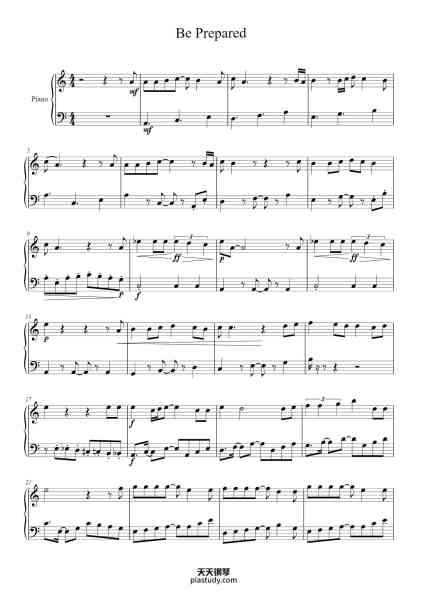 “Be Prepared”钢琴谱-Elton John Arr. Nathan Austin-免费下载-天天钢琴