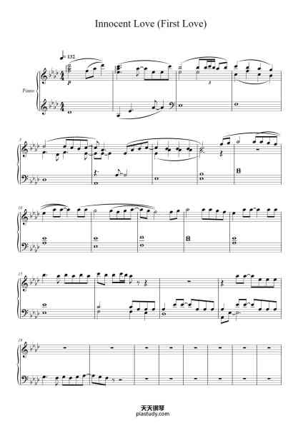 “Innocent Love (First Love)”钢琴谱-arranged by Evelyn Holmberg-免费下载-天天钢琴