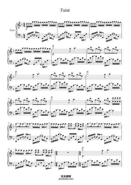 “Faint”钢琴谱-Linkin Park-免费下载-天天钢琴