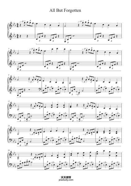 “All But Forgotten”钢琴谱-Michael Ritts-免费下载-天天钢琴
