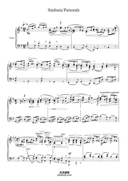 “Sinfonia in G Major (Pastorale), BWV 248, No. 10”钢琴谱-J.S. Bach-免费下载-天天钢琴