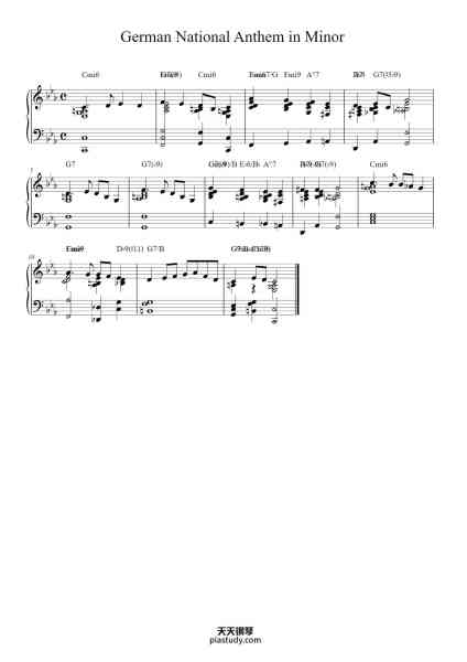 “German National Anthem in Minor”钢琴谱-Misc-免费下载-天天钢琴