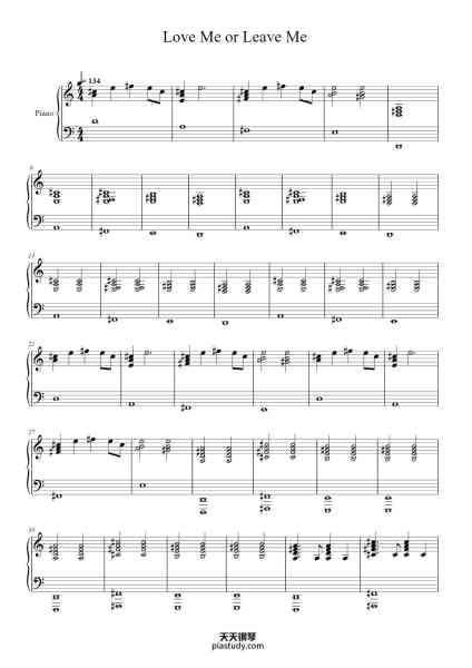 “Love Me or Leave Me”钢琴谱-Little Mix-免费下载-天天钢琴