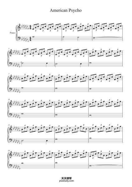 “American Psycho”钢琴谱-John Cale-免费下载-天天钢琴