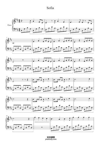 “Sofia”钢琴谱-Arr. Giuseppe Cavallaro-免费下载-天天钢琴