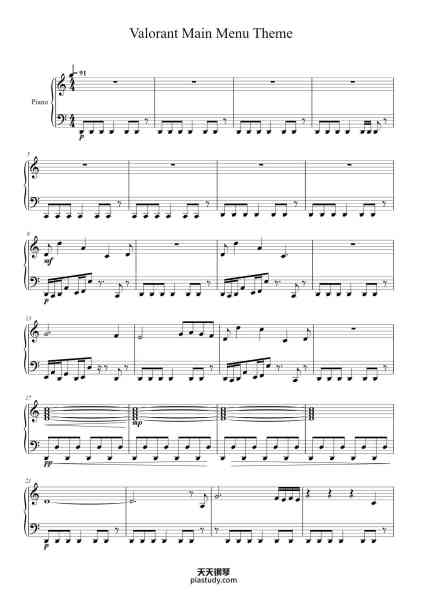 “Valorant Main Menu Theme”钢琴谱-Riot Games-免费下载-天天钢琴