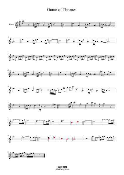 “Game of Thrones”钢琴谱-Ramin Djawadi-免费下载-天天钢琴