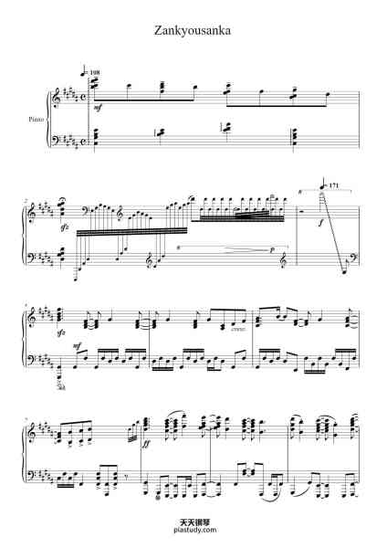 “Zankyousanka”钢琴谱-Original Music by Aimer
Arranged for piano by Animenz-免费下载-天天钢琴