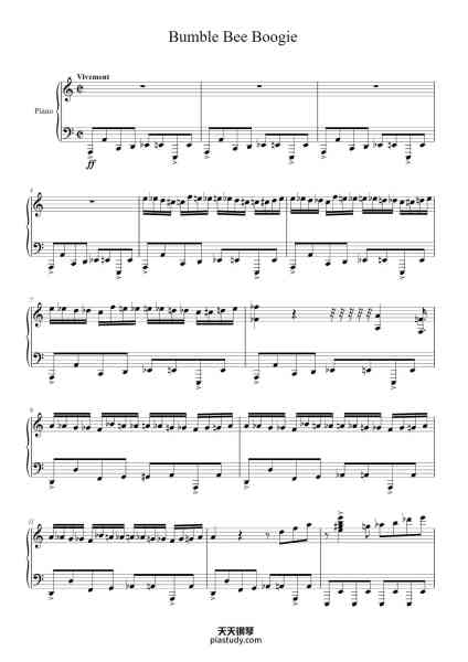 “Bumble Bee Boogie”钢琴谱-B Bumble And The Stingers-免费下载-天天钢琴