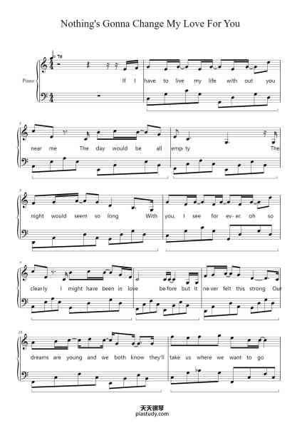 “Nothing's Gonna Change My Love For You”钢琴谱-Westlife-免费下载-天天钢琴