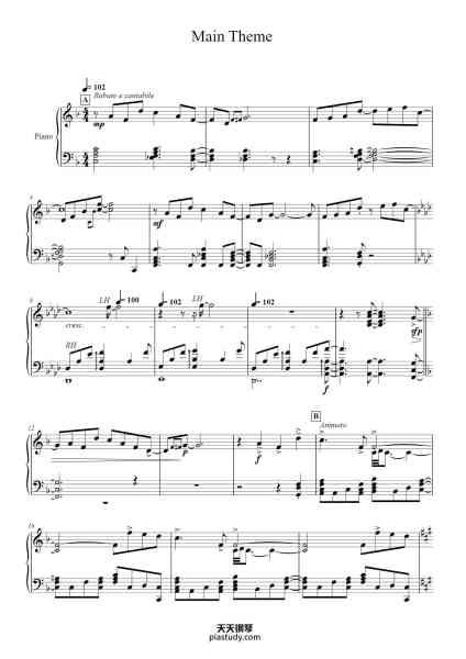 “Main Theme - Animal Crossing: New Horizons”钢琴谱-Kazumi Totaka-免费下载-天天钢琴